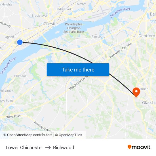 Lower Chichester to Richwood map