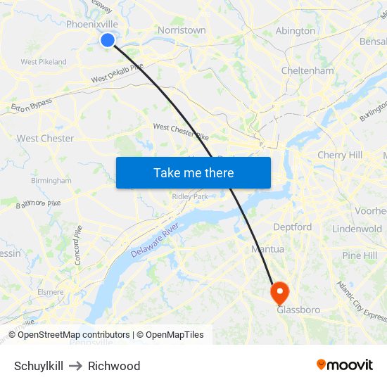 Schuylkill to Richwood map