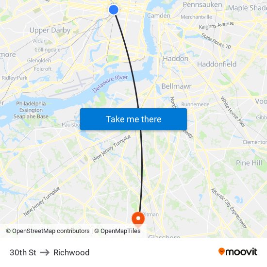 30th St to Richwood map