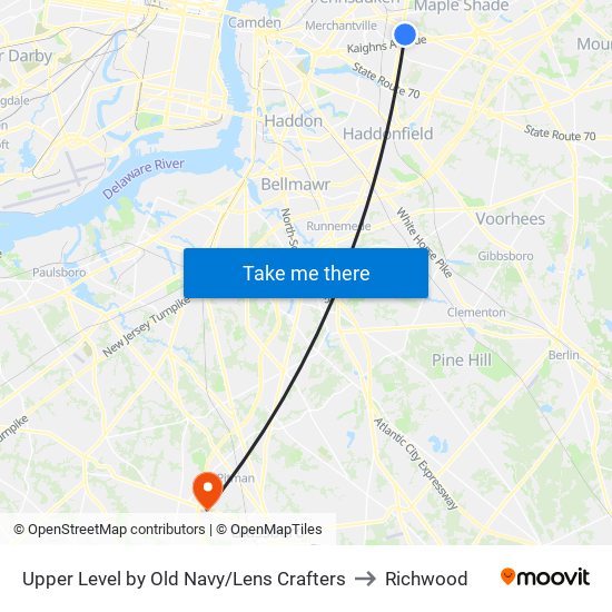 Upper Level by Old Navy/Lens Crafters to Richwood map