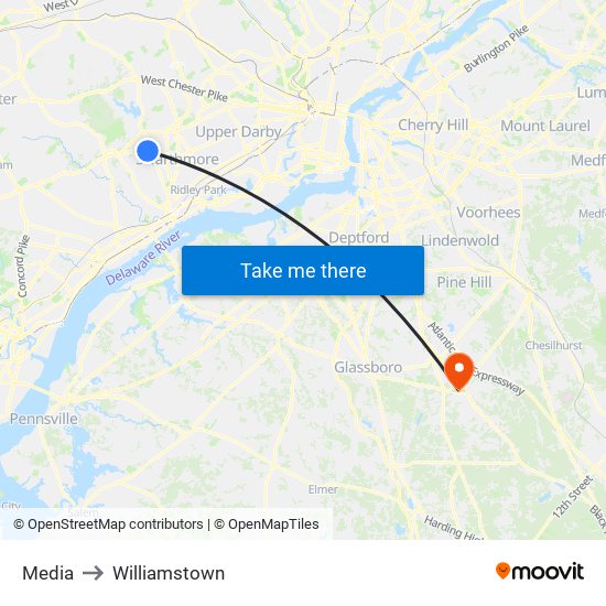 Media to Williamstown map