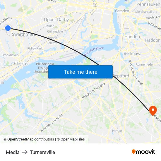 Media to Turnersville map