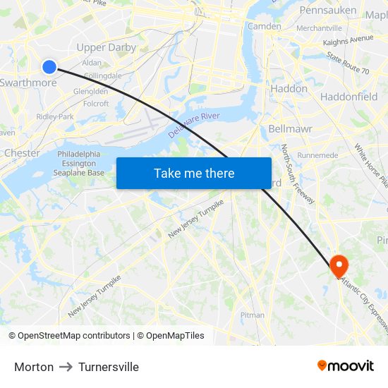 Morton to Turnersville map