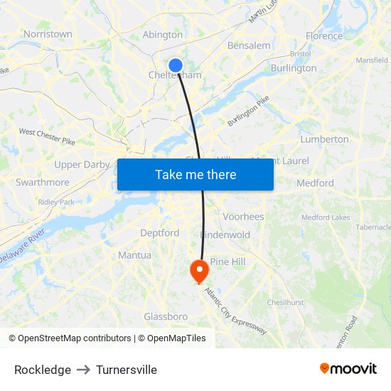 Rockledge to Turnersville map