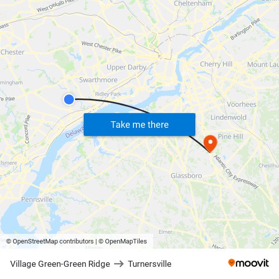 Village Green-Green Ridge to Turnersville map