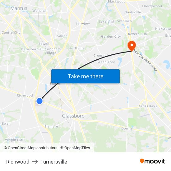 Richwood to Turnersville map