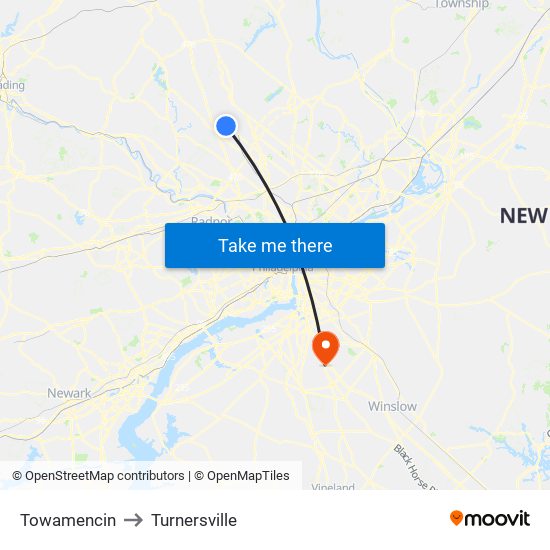 Towamencin to Turnersville map