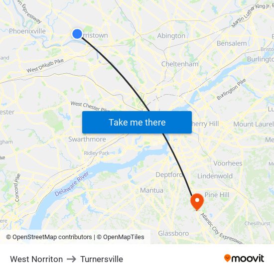 West Norriton to Turnersville map