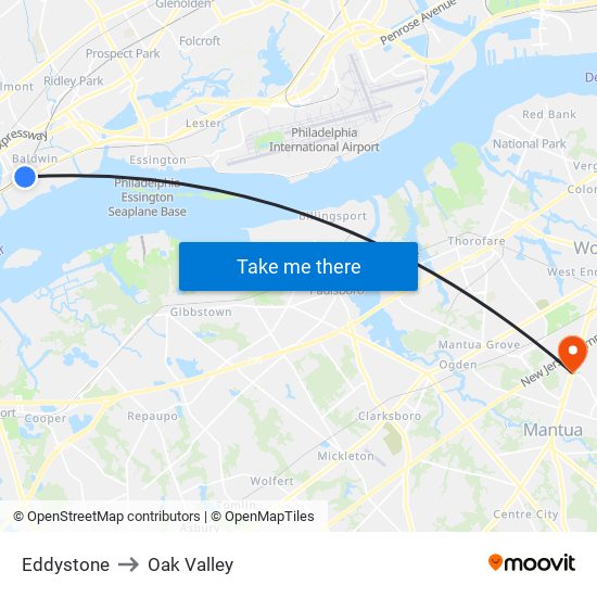 Eddystone to Oak Valley map