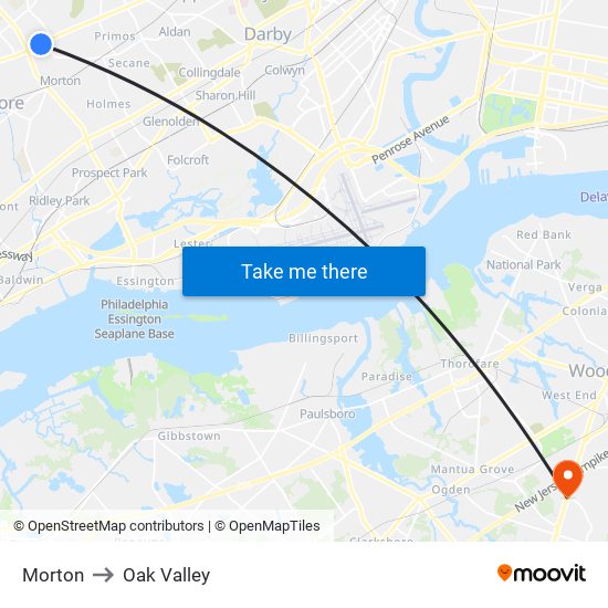 Morton to Oak Valley map