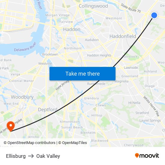 Ellisburg to Oak Valley map