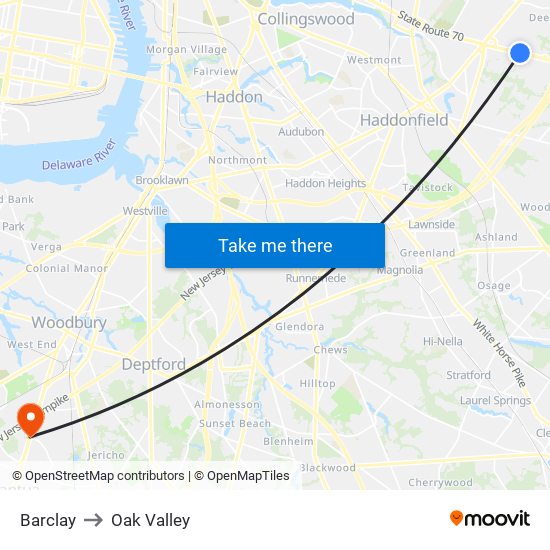 Barclay to Oak Valley map
