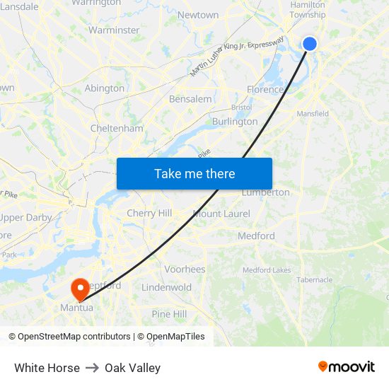 White Horse to Oak Valley map