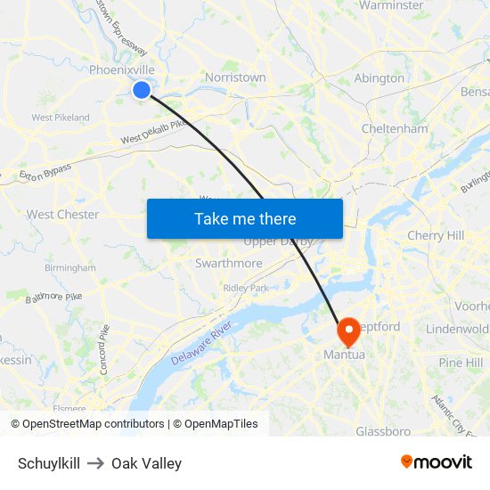 Schuylkill to Oak Valley map