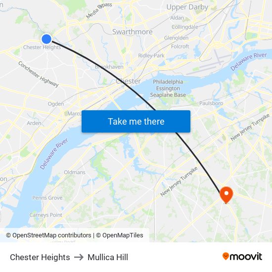 Chester Heights to Mullica Hill map