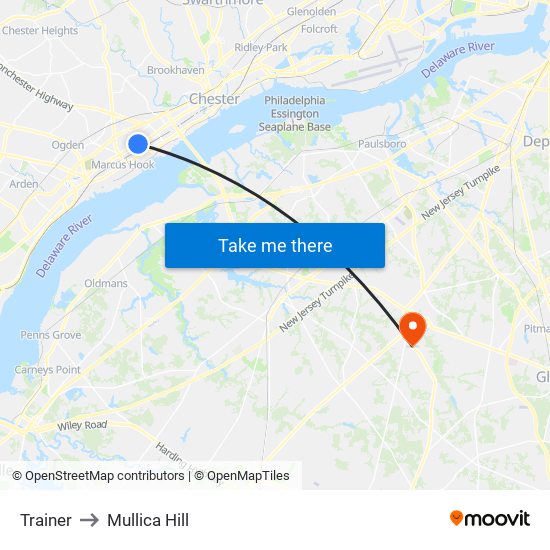 Trainer to Mullica Hill map