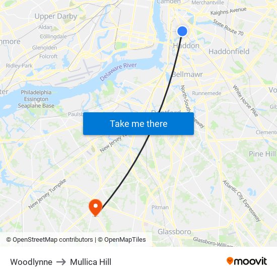 Woodlynne to Mullica Hill map