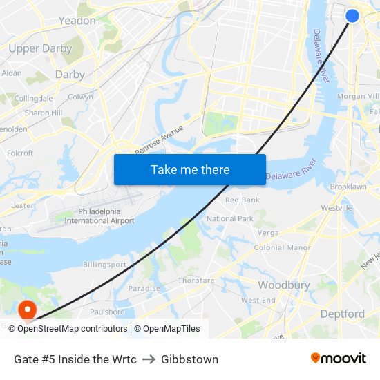 Gate #5 Inside the Wrtc to Gibbstown map