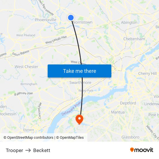 Trooper to Beckett map