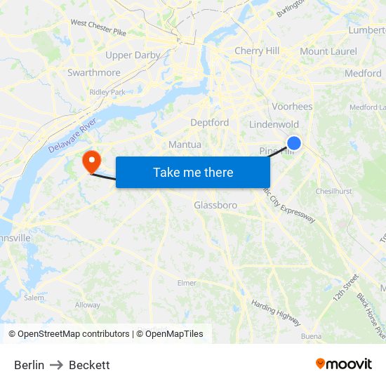 Berlin to Beckett map