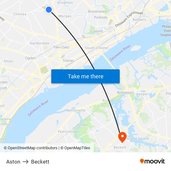 Aston to Beckett map