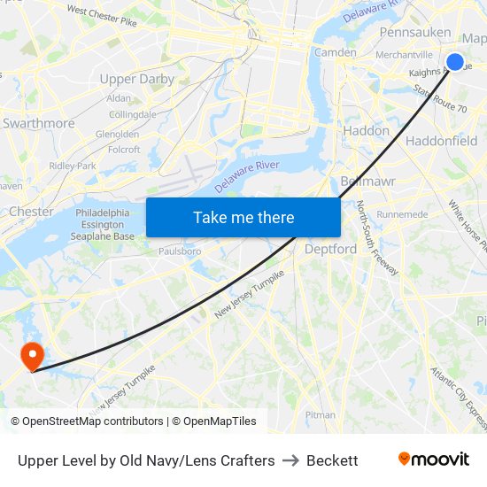 Upper Level by Old Navy/Lens Crafters to Beckett map