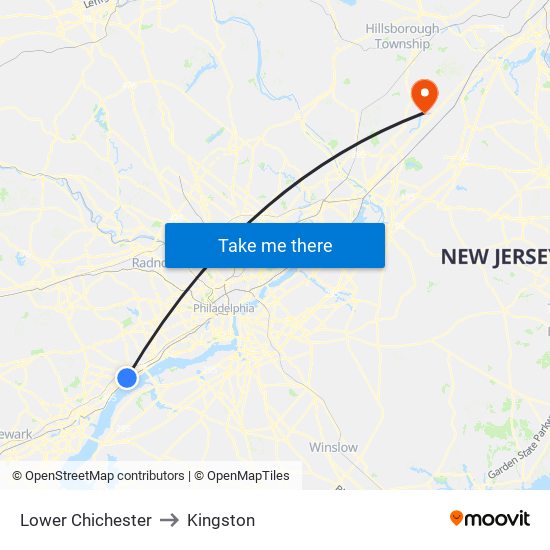 Lower Chichester to Kingston map