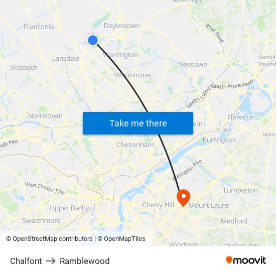 Chalfont to Ramblewood map