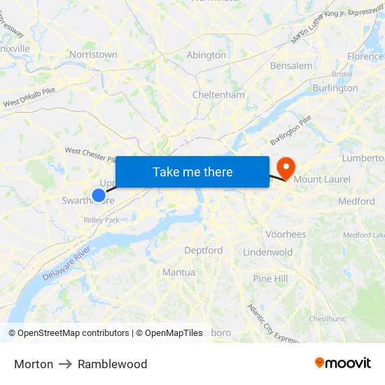Morton to Ramblewood map