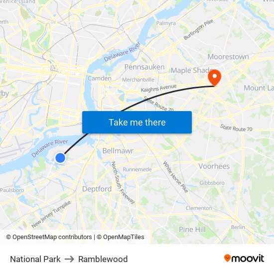 National Park to Ramblewood map