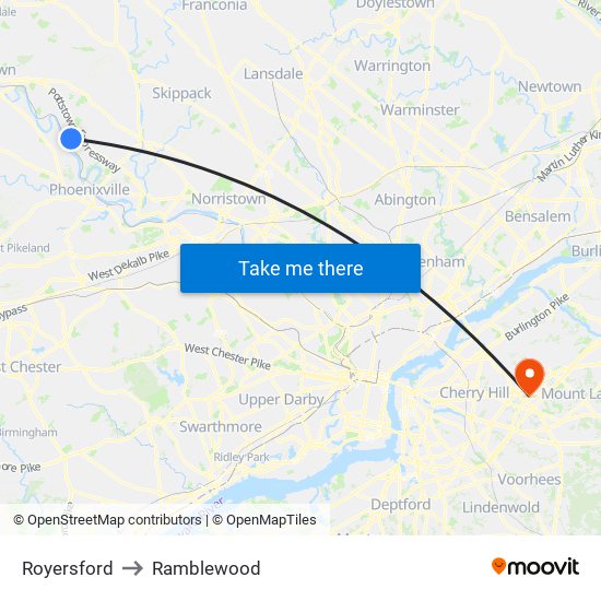 Royersford to Ramblewood map