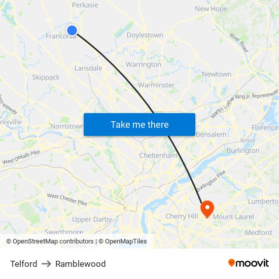 Telford to Ramblewood map