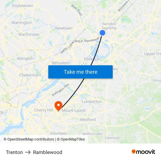 Trenton to Ramblewood map