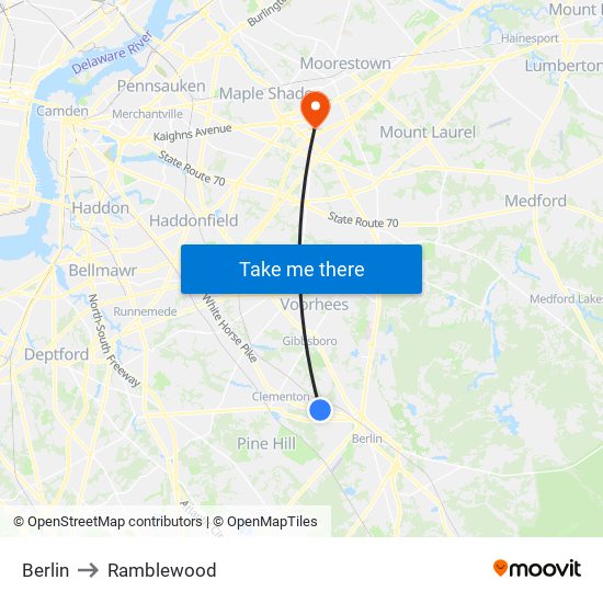 Berlin to Ramblewood map