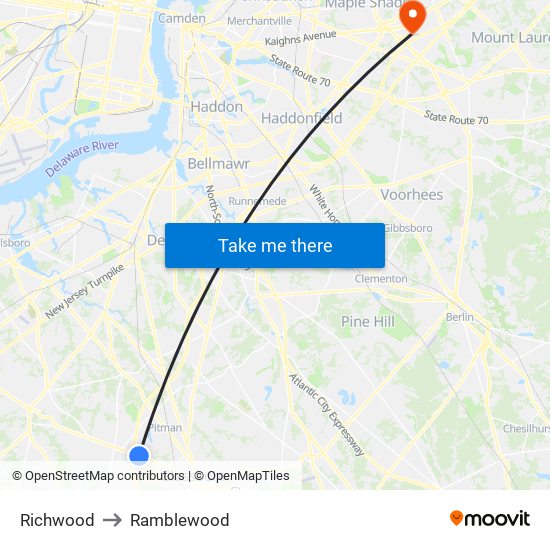 Richwood to Ramblewood map