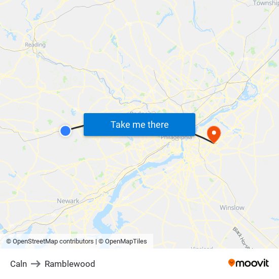 Caln to Ramblewood map