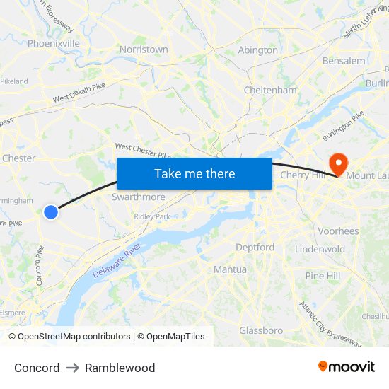 Concord to Ramblewood map