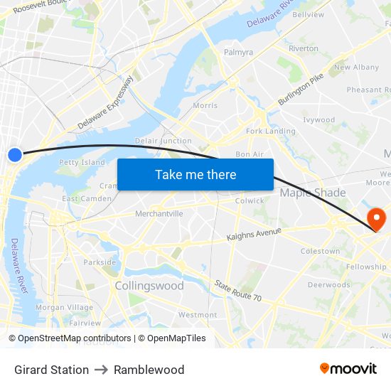 Girard Station to Ramblewood map