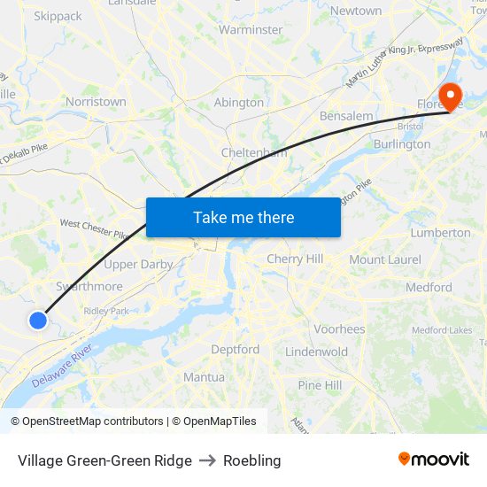 Village Green-Green Ridge to Roebling map