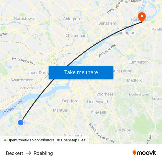 Beckett to Roebling map