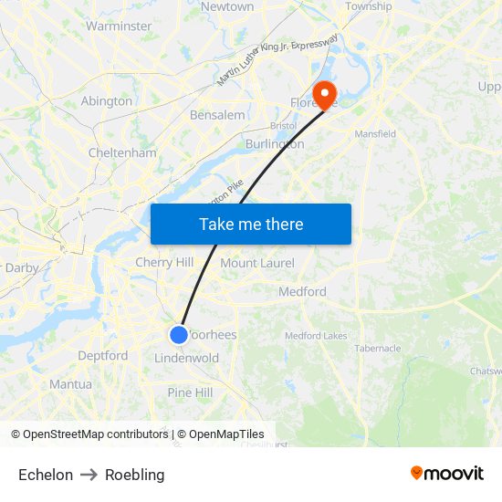 Echelon to Roebling map