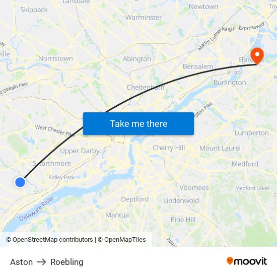 Aston to Roebling map