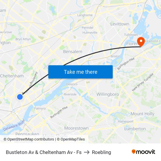 Bustleton Av & Cheltenham Av - Fs to Roebling map