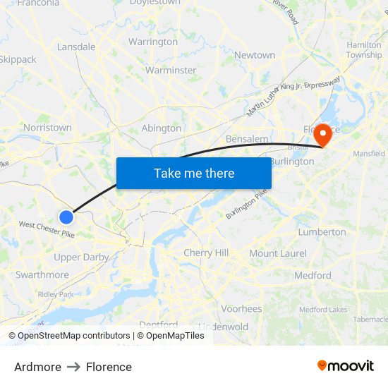 Ardmore to Florence map