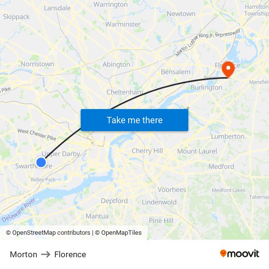 Morton to Florence map