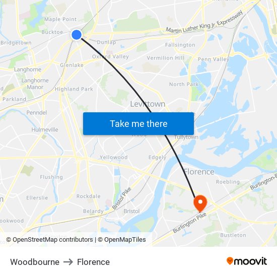 Woodbourne to Florence map