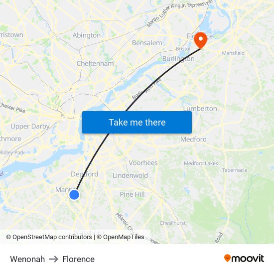 Wenonah to Florence map