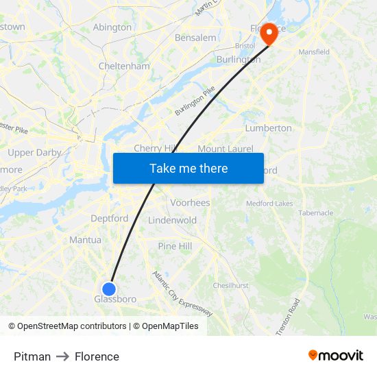 Pitman to Florence map