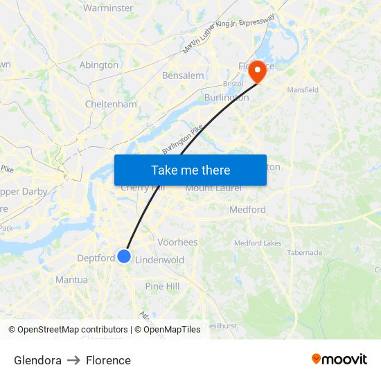 Glendora to Florence map
