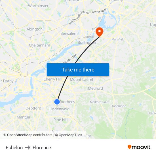 Echelon to Florence map
